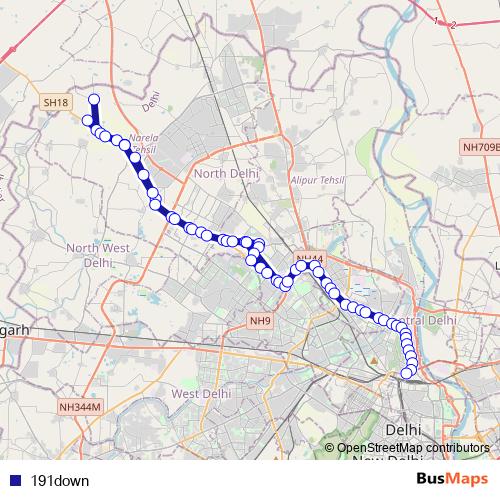 191down bus Line Map
