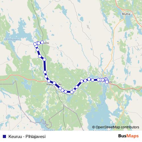 Keuruu - Pihlajavesi bus Line Map