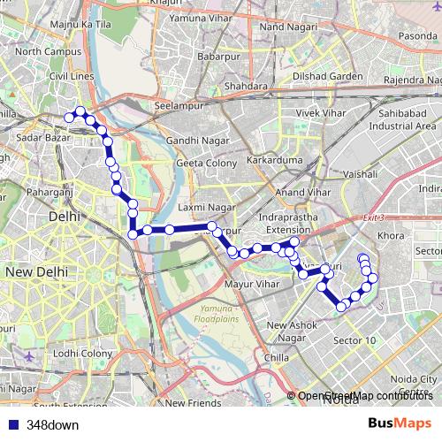 348down bus Line Map