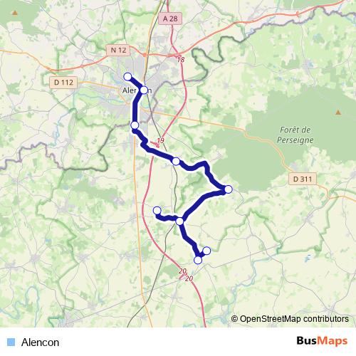 Alencon bus Line Map