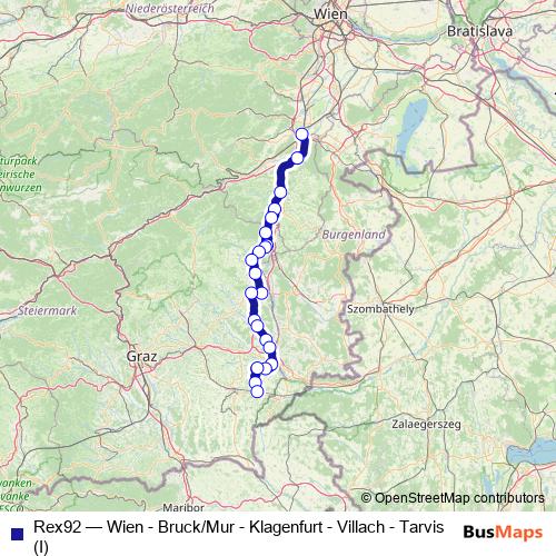 Rex92 rail Line Map