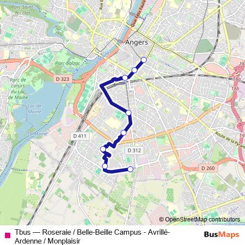 Tbus bus Line Map