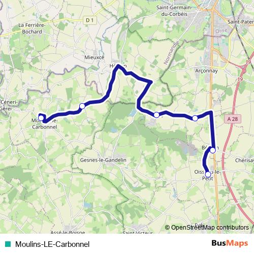 Moulins-LE-Carbonnel bus Line Map