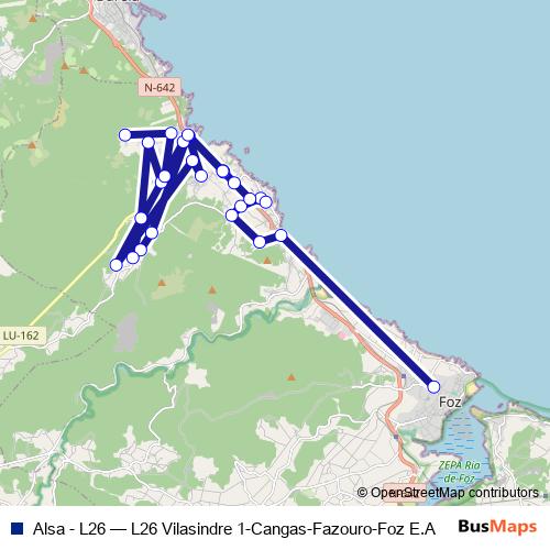 Alsa - L26 bus Line Map