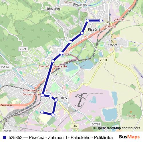 525352 trolleybus Line Map