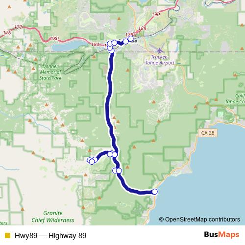Hwy89 bus Line Map