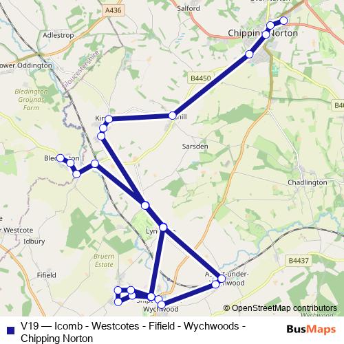 V19 bus Line Map