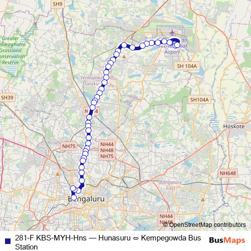 281-F KBS-MYH-Hns bus Line Map