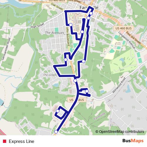 Express Line bus Line Map