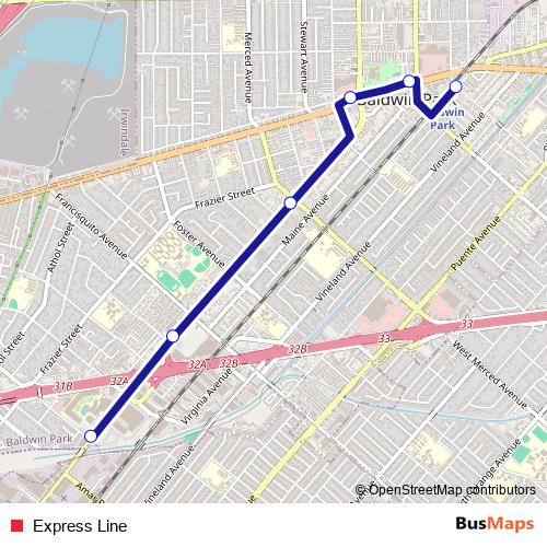 Express Line bus Line Map