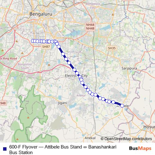 600-F Flyover bus Line Map