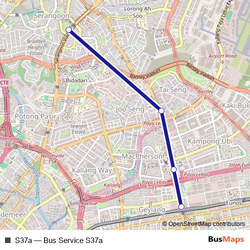 S37a bus Line Map