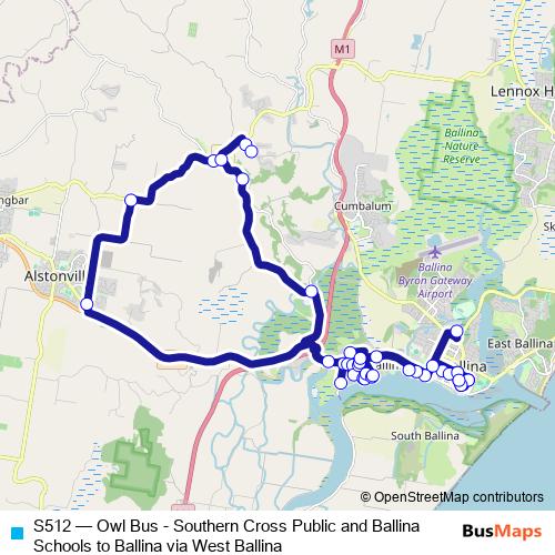 S512 bus Line Map