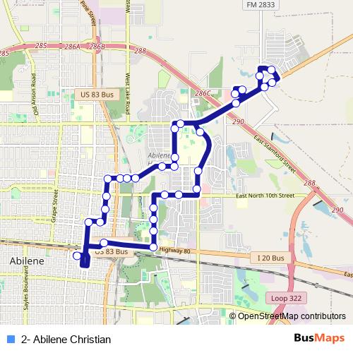 2- Abilene Christian bus Line Map
