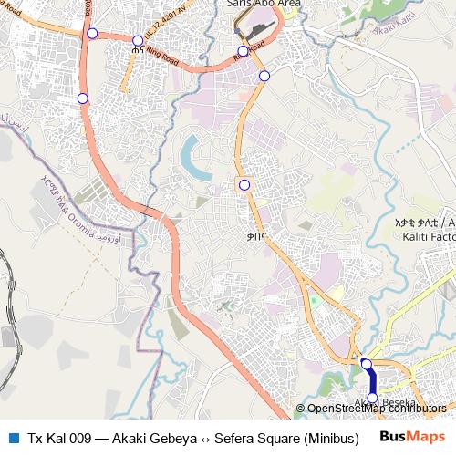 Tx Kal 009 bus Line Map