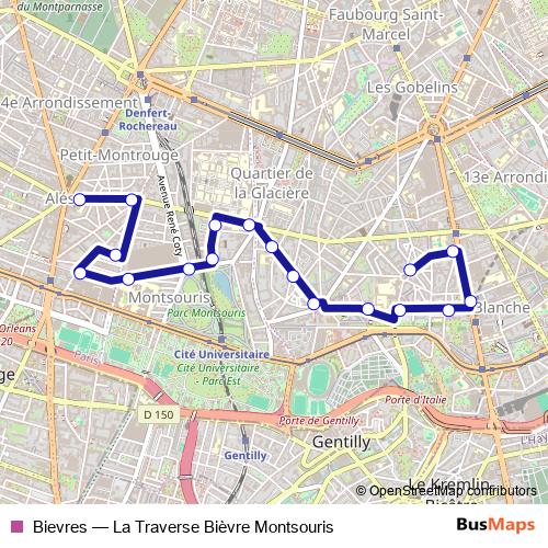 Bievres bus Line Map