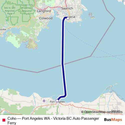 Coho ferry Line Map