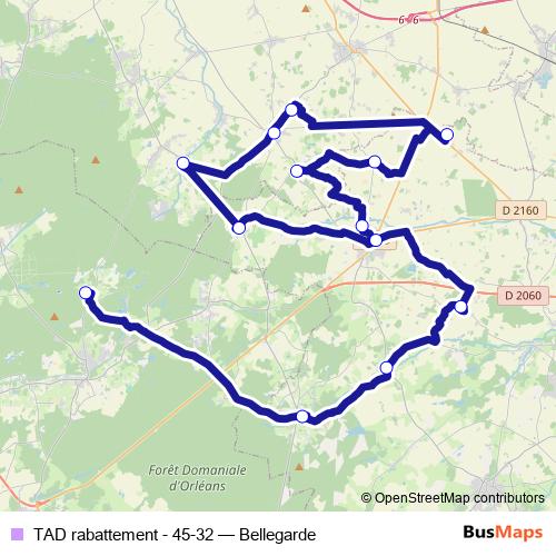TAD rabattement - 45-32 bus Line Map