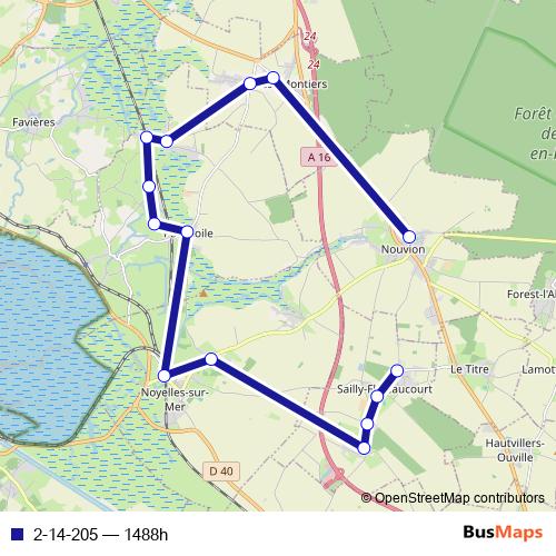 2-14-205 bus Line Map