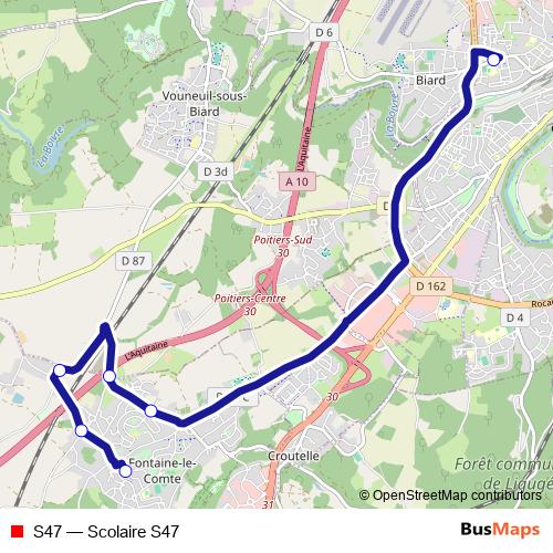 S47 bus Line Map
