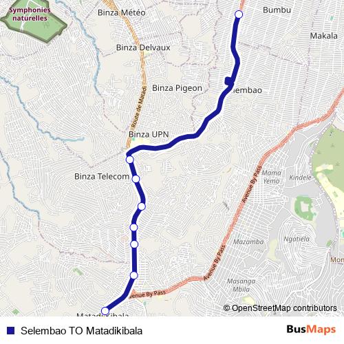 Selembao TO Matadikibala bus Line Map