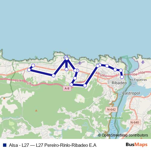 Alsa - L27 bus Line Map