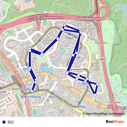 922 bus Line Map