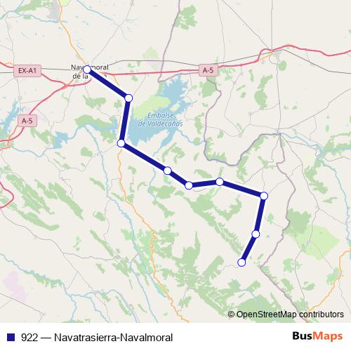 922 bus Line Map