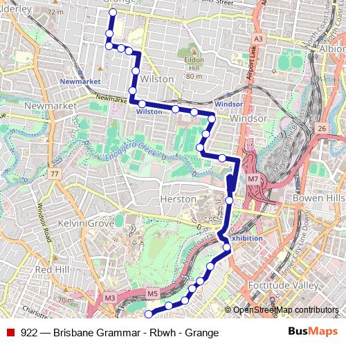 922 bus Line Map