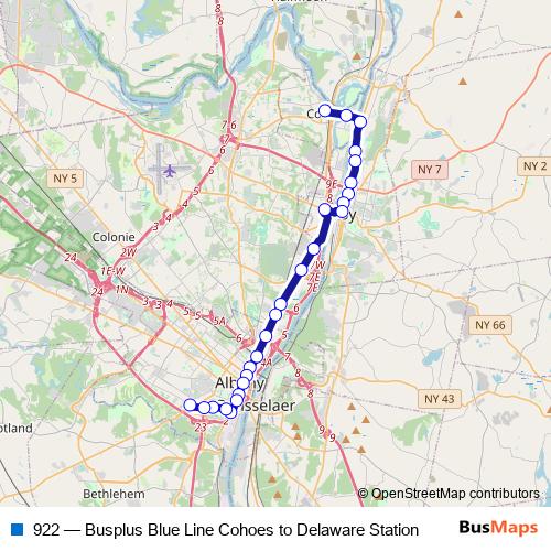 922 bus Line Map