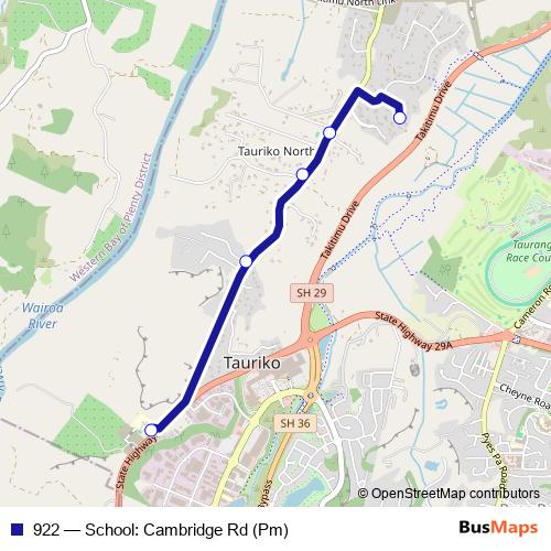 922 bus Line Map