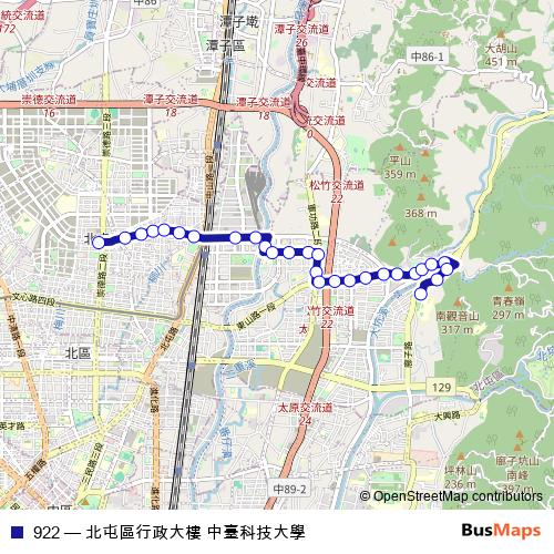 922 bus Line Map