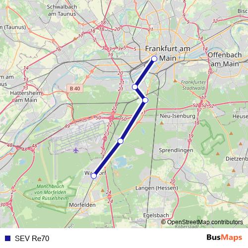 SEV Re70 rail Line Map