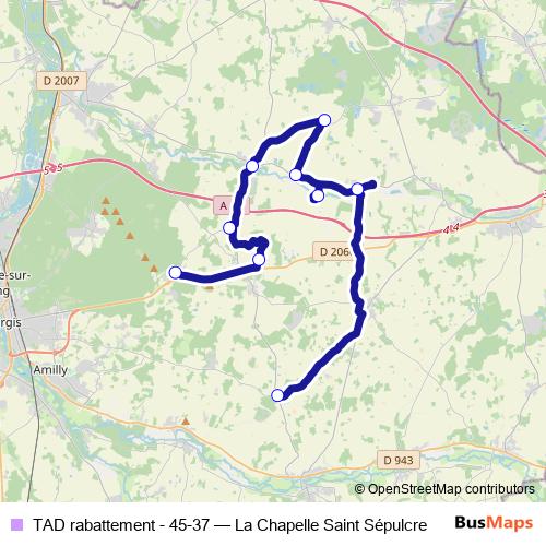 TAD rabattement - 45-37 bus Line Map