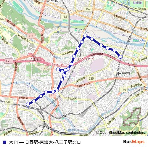 大11 bus Line Map