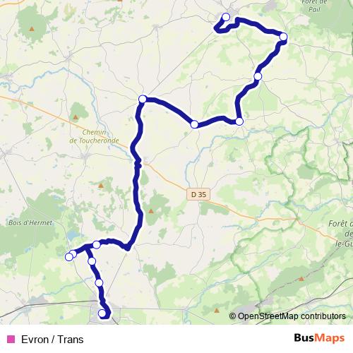 Evron / Trans bus Line Map