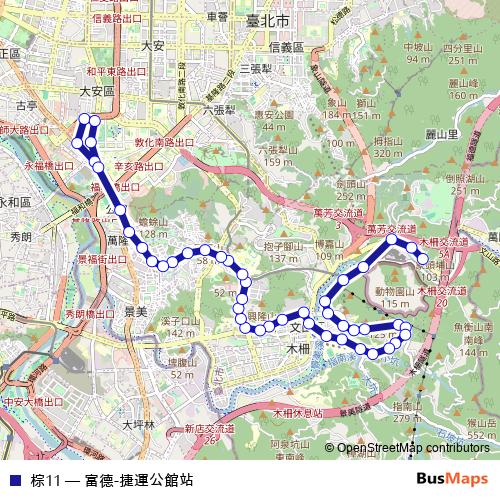棕11 bus Line Map