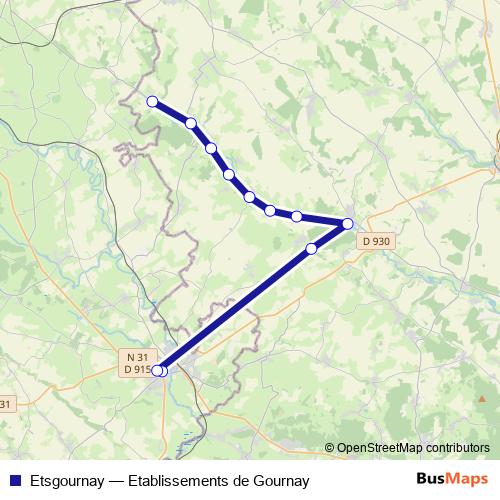 Etsgournay bus Line Map