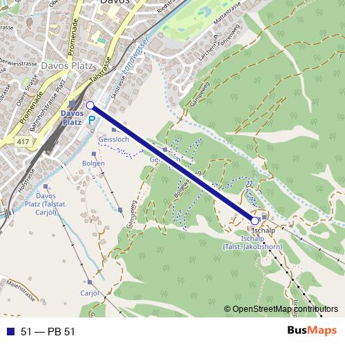 51 cable-car Line Map