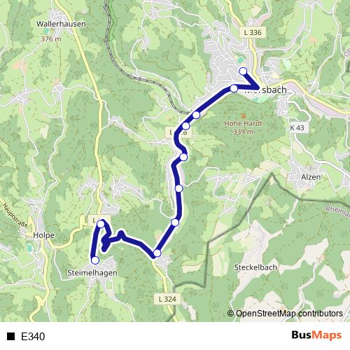 E340 bus Line Map