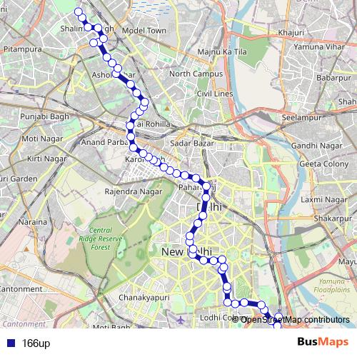 166up bus Line Map