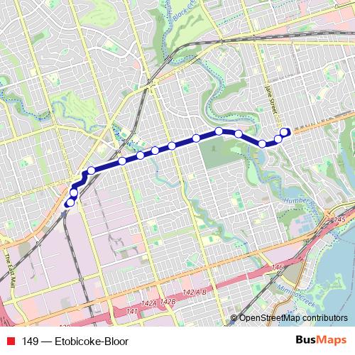 149 bus Line Map