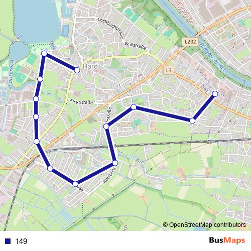 149 bus Line Map