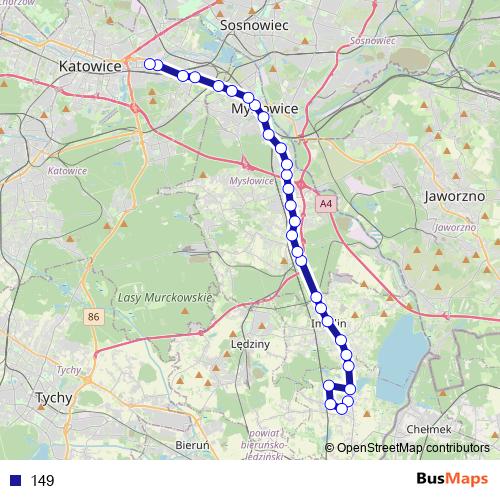 149 bus Line Map