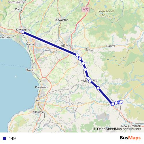 149 bus Line Map