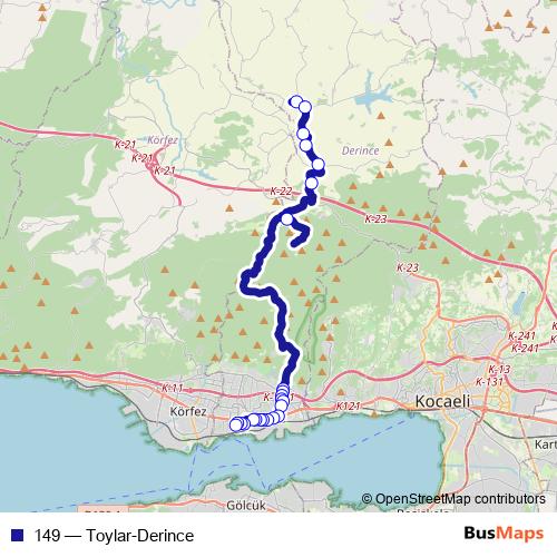149 bus Line Map