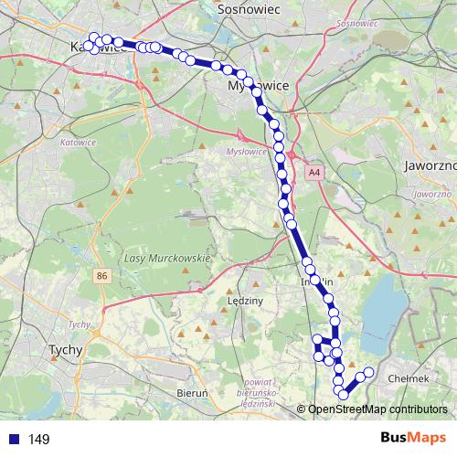 149 bus Line Map