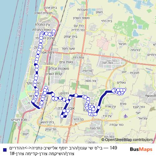 149 bus Line Map