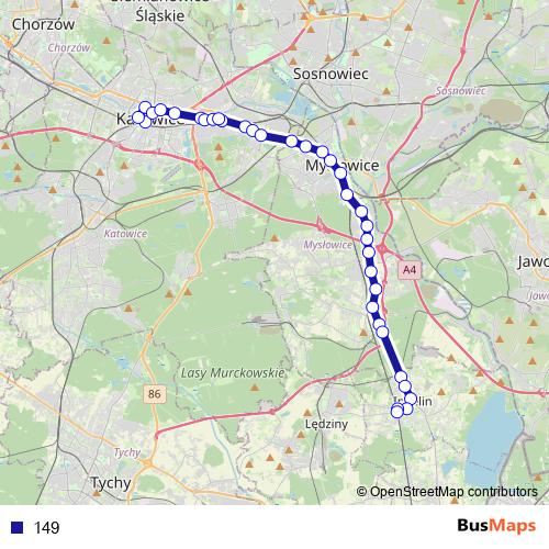 149 bus Line Map