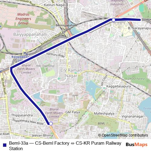 Beml-33a bus Line Map